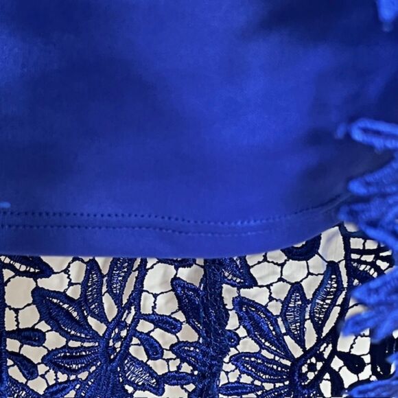 RUBBER DUCKY LULU'S SEXY "SUITE LIFE" ROYAL BLUE LACE BACKLESS DRESS SIZE MEDIUM - Picture 13 of 14